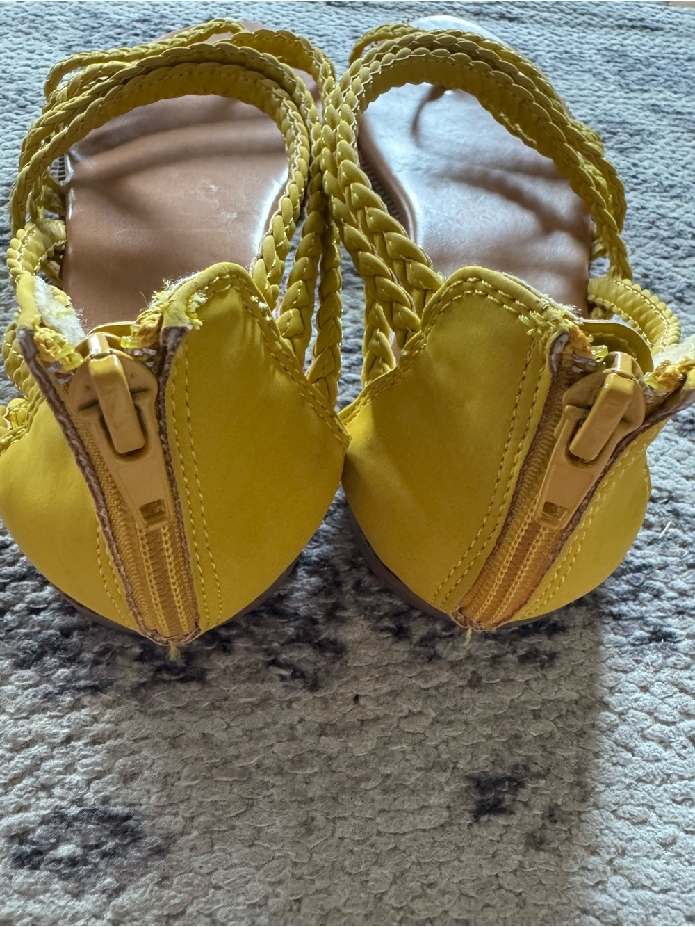 me too Yellow Braided Strappy Sandals women’s size 9 - Picture 6 of 6